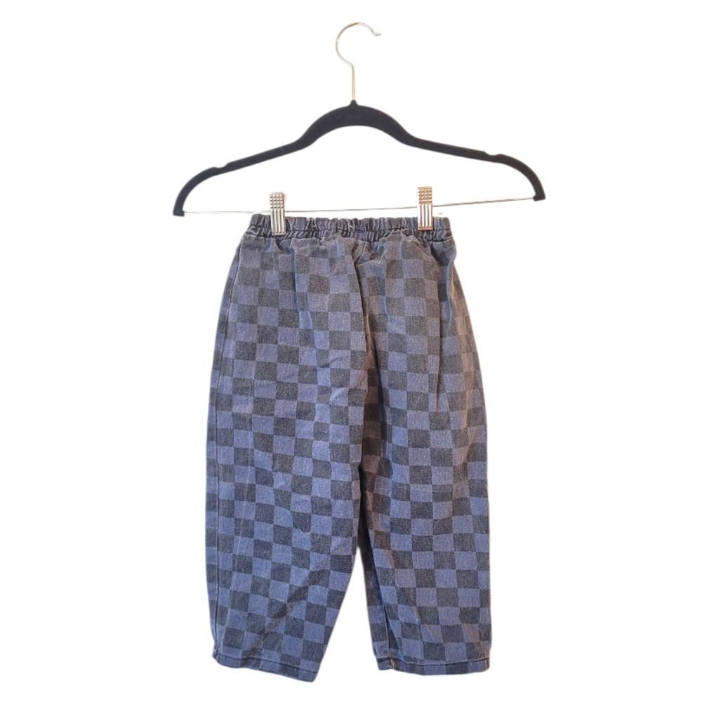 Bonito Kid's Denim Checker Board Pull On Pants Size L
